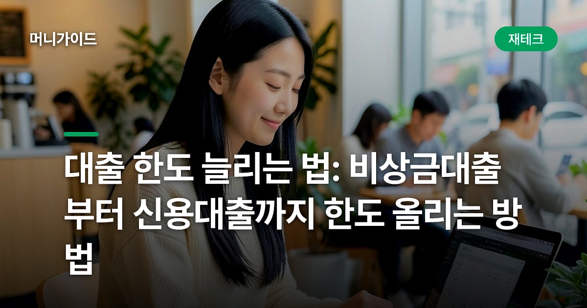 대출 한도 늘리는 법: 비상금대출부터 신용대출까지 한도 올리는 방법