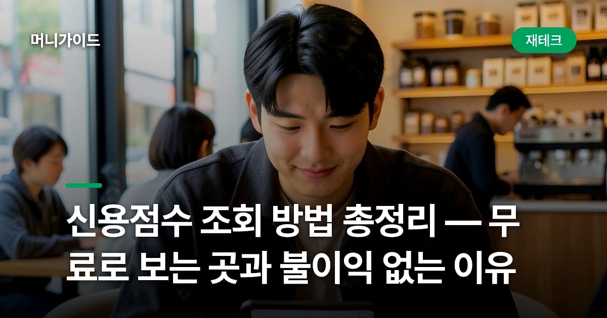 신용점수 조회 방법 총정리 — 무료로 보는 곳과 불이익 없는 이유